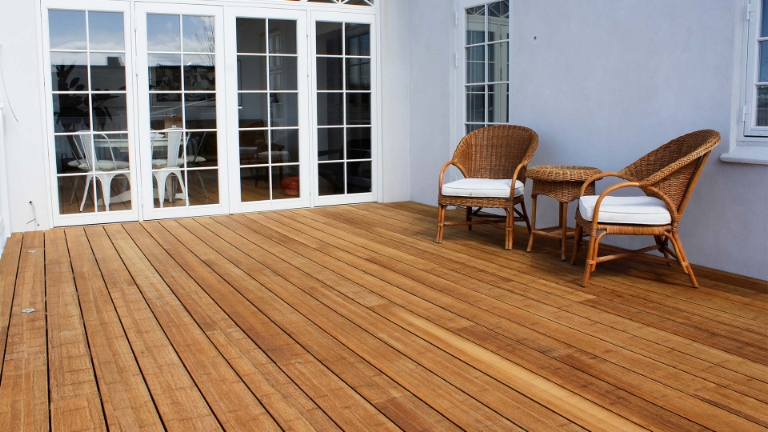 Villa med Bambus 
terrassebrædder.