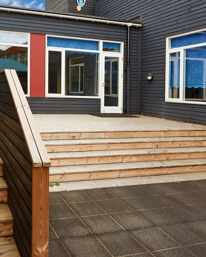Børnehave med 
Thermo-D Fyr terrasse.